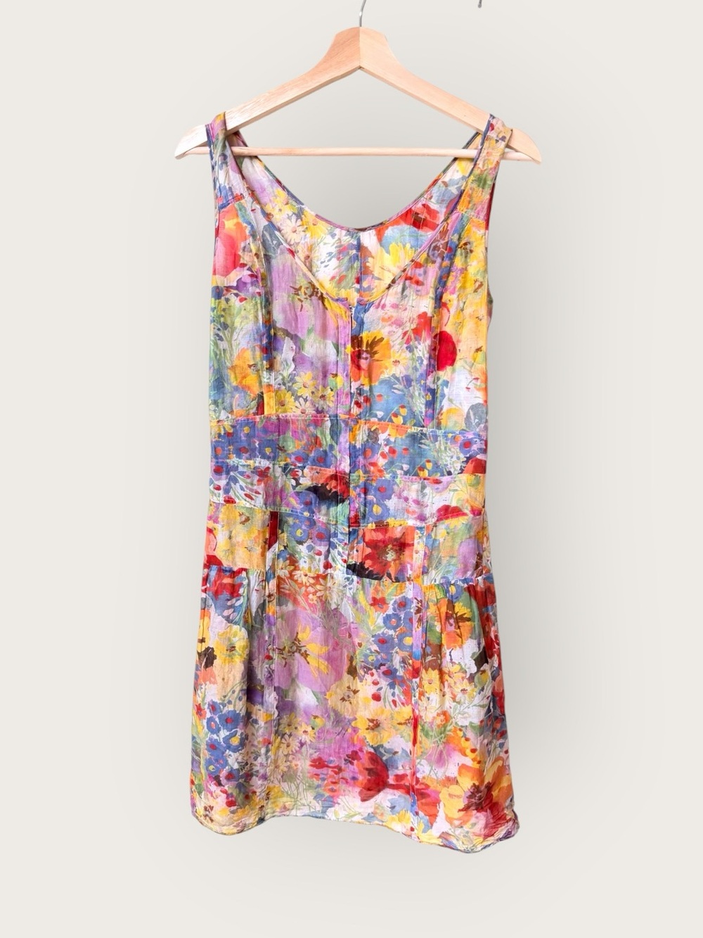 Stella McCartney RARE 100% Silk Watercolor Floral String Tie Dress Vintage 2007